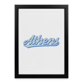 Athens Script Rétro - Affiche encadrée (27 × 37 cm) - noir - Devant