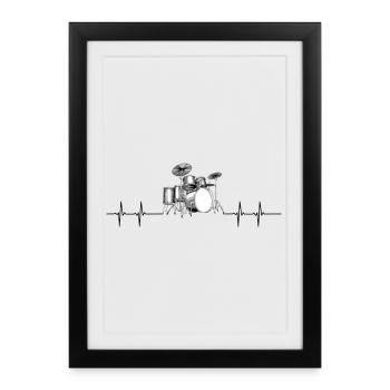 Drumset Puls2 - Framed poster (27 × 37 cm) - black - Front