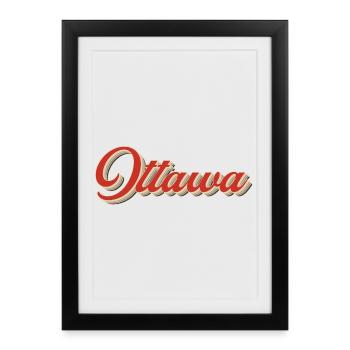 Calgary Canada Lettering – Retro Typography - Framed poster (27 × 37 cm) - black - Front
