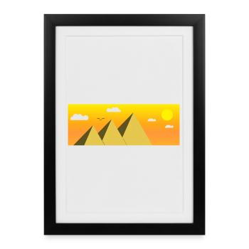Égypte Égypte Le Caire vacances pyramide idée cadeau - Affiche encadrée (27 × 37 cm) - noir - Devant