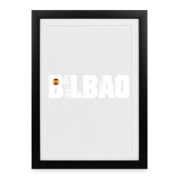 Big Bad Distressed Typography with Spain Flag - Framed poster (27 × 37 cm) - black - Front