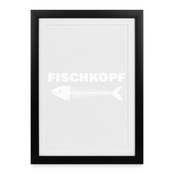 TÊTE DE POISSON - Affiche encadrée (27 × 37 cm) - noir - Devant