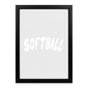 Softball - Framed poster (27 × 37 cm) - black - Front