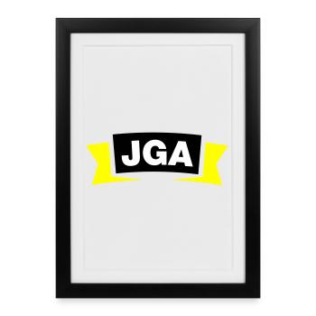 Emblème / Logo de l’enterrement de vie de garçon - Affiche encadrée (27 × 37 cm) - noir - Devant