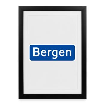 Bergen - Affiche encadrée (27 × 37 cm) - noir - Devant