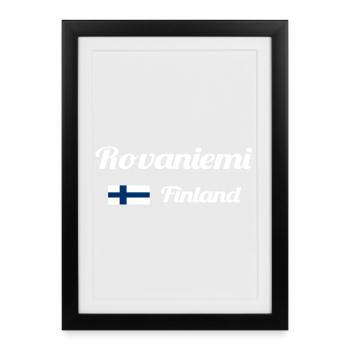 Rovaniemi Finlande - Imprimés élégants - Affiche encadrée (27 × 37 cm) - noir - Devant