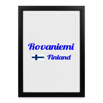 Rovaniemi Finlande - Imprimés élégants - Affiche encadrée (27 × 37 cm) - noir - Devant