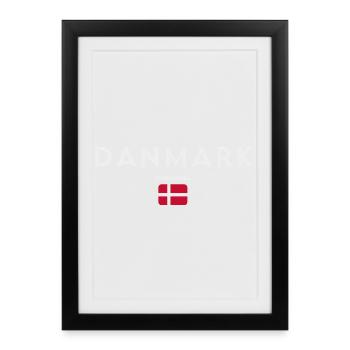 Flag of Denmark, Danish pride - Framed poster (27 × 37 cm) - black - Front