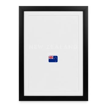 Drapeau de la Nouvelle-Zélande - Affiche encadrée (27 × 37 cm) - noir - Devant