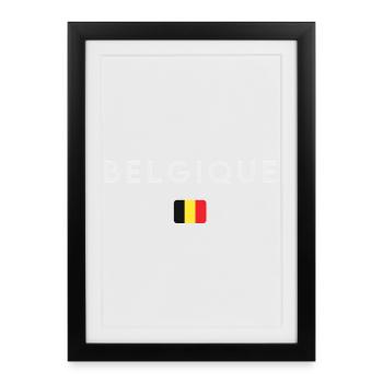 Drapeau de la Belgique, fierté belge - Affiche encadrée (27 × 37 cm) - noir - Devant