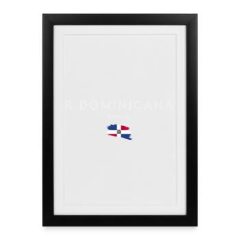 Drapeau de la République dominicaine - Affiche encadrée (27 × 37 cm) - noir - Devant