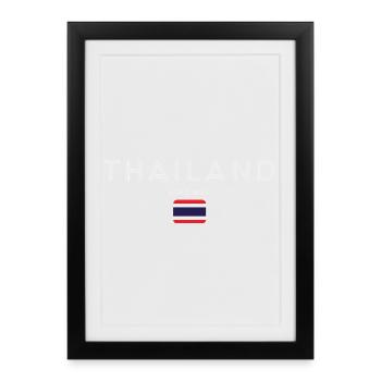 Drapeau de la Thaïlande, fierté thaïlandaise - Affiche encadrée (27 × 37 cm) - noir - Devant