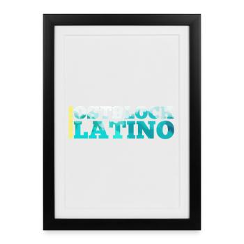 Ostblock Latino Kasache Kasachstan Geschenk - Gerahmtes Poster (27 × 37 cm) - Schwarz - Vorne