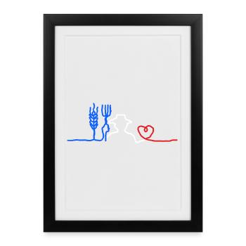 Cœur de Paysan 🇫🇷 - Affiche encadrée (27 × 37 cm) - noir - Devant