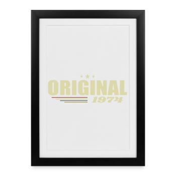 51e anniversaire 51 ans Original 1974 - Affiche encadrée (27 × 37 cm) - noir - Devant