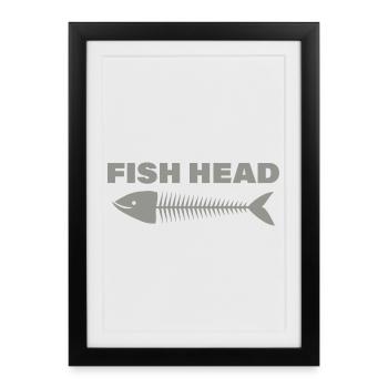tête de poisson - Affiche encadrée (27 × 37 cm) - noir - Devant