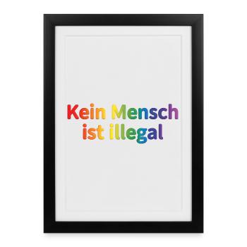 No One Is Illegal Rainbow - Framed poster (27 × 37 cm) - black - Front