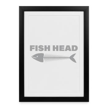 fish head - Framed poster (27 × 37 cm) - black - Front
