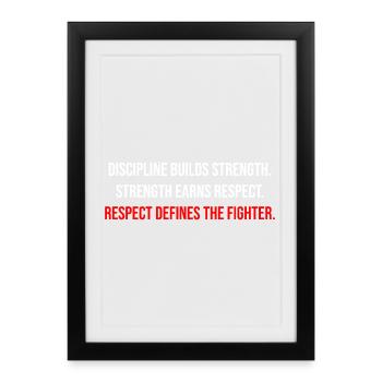 Fight Forge : Citation du combattant Discipline & Force - Affiche encadrée (27 × 37 cm) - noir - Devant