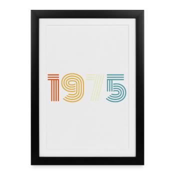 1975 Cadeau 1975 Vintage 1975 - Affiche encadrée (27 × 37 cm) - noir - Devant