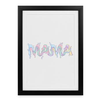 Lettrage des mamans - Fête des mères - Affiche encadrée (27 × 37 cm) - noir - Devant