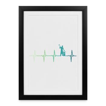 blacksmith hammer heartbeat metalworker - Framed poster (27 × 37 cm) - black - Front