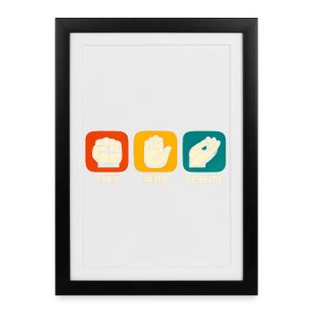 Rock Paper Perfecto Chef's Kiss Restaurant Chef - Framed poster (27 × 37 cm) - black - Front