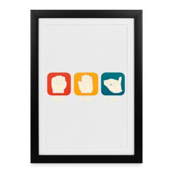 Thé en papier rocheux Thé drôle de buveur de thé - Affiche encadrée (27 × 37 cm) - noir - Devant