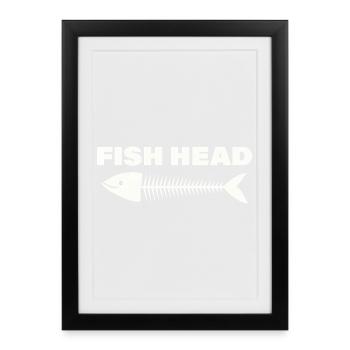 fish head - Framed poster (27 × 37 cm) - black - Front