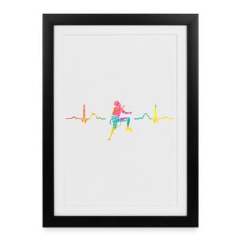 Battement de cœur de Boulderer Bloc Bloc - Affiche encadrée (27 × 37 cm) - noir - Devant