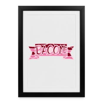 Bacon Bacon Food Funny Meat Foodie - Framed poster (27 × 37 cm) - black - Front