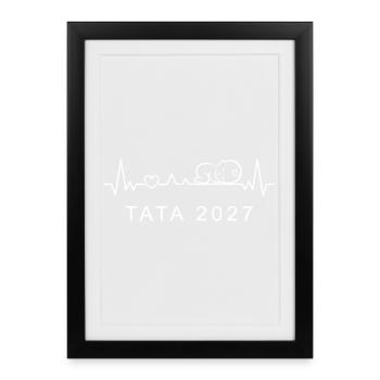 Future Tata 2027 Battement Cœur Annonce Grossesse - Framed poster (27 × 37 cm) - black - Front