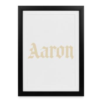 Aaron Name - Framed poster (27 × 37 cm) - black - Front