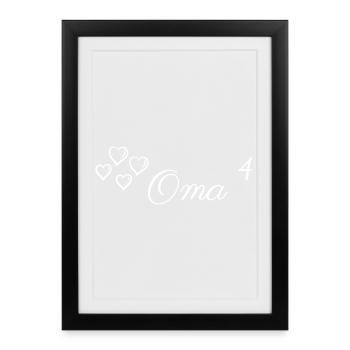 Grand-mère en lettres de cœur avec des cœurs - Affiche encadrée (27 × 37 cm) - noir - Devant