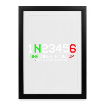 Motorcycle 1N23456 - Framed poster (27 × 37 cm) - black - Front