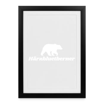 Härzbluetberner, Stadt Bern Schweiz Berner - Gerahmtes Poster (27 × 37 cm) - Schwarz - Vorne