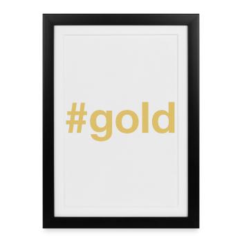 GOLD Hashtag - Framed poster (27 × 37 cm) - black - Front