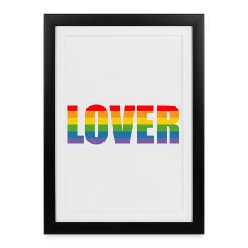 LGBT Rainbow Lover LGBT lgbtqi queer - Affiche encadrée (27 × 37 cm) - noir - Devant
