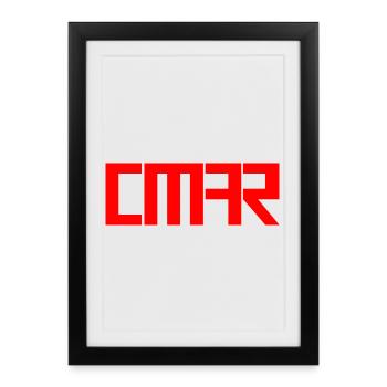 Omar Prénom Police Nom Arabe Idée cadeau - Affiche encadrée (27 × 37 cm) - noir - Devant