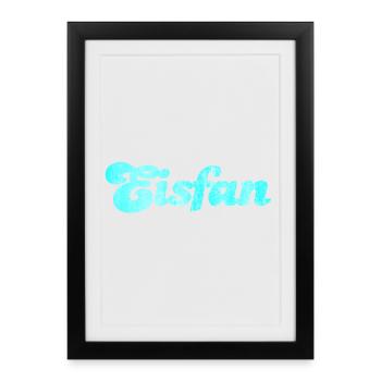 Eisfan cool Statement Eiscreme Eis Eiskrem Fan - Gerahmtes Poster (27 × 37 cm) - Schwarz - Vorne