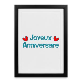 JOYEUX ANNIVERSAIRE - Affiche encadrée (27 × 37 cm) - noir - Devant