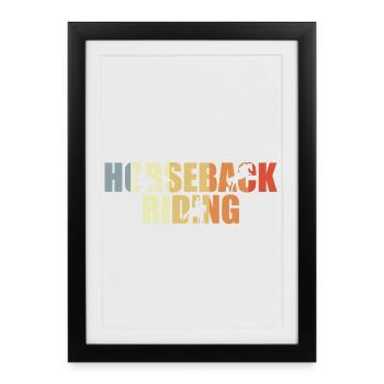 Vintage Horseback Riding - Framed poster (27 × 37 cm) - black - Front