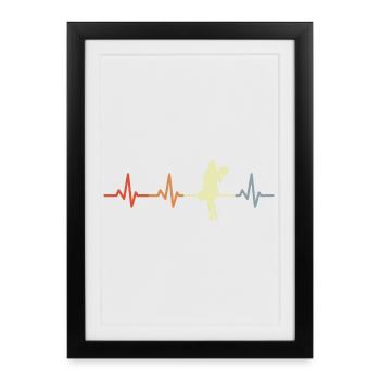 Cheerleader Cardiogram - Framed poster (27 × 37 cm) - black - Front