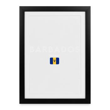 Drapeau de la Barbade, fierté barbadienne - Affiche encadrée (27 × 37 cm) - noir - Devant