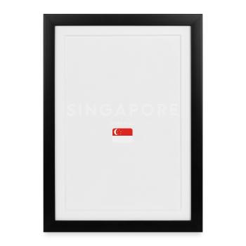 Drapeau de Singapour, fierté de Singapour - Affiche encadrée (27 × 37 cm) - noir - Devant