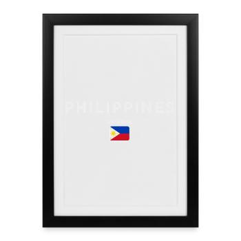 Drapeau philippin, fierté philippine - Affiche encadrée (27 × 37 cm) - noir - Devant