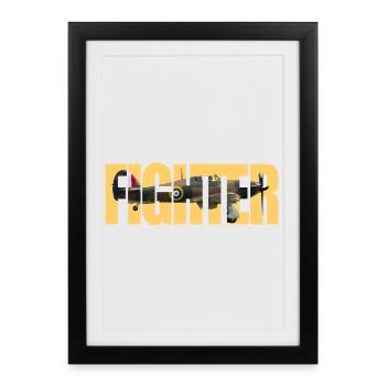 Fighter Hurricane - Framed poster (27 × 37 cm) - black - Front