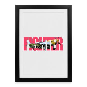 Fighter P-51 - Framed poster (27 × 37 cm) - black - Front