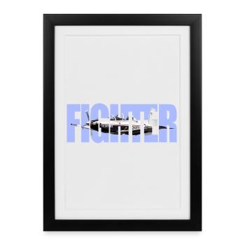 Chasseur T-6 Texan - Affiche encadrée (27 × 37 cm) - noir - Devant