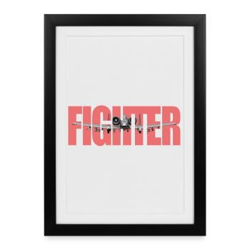 Chasseur A-10 Thunderbolt II - Affiche encadrée (27 × 37 cm) - noir - Devant